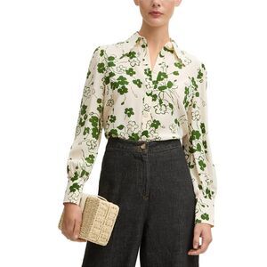 Lk Bennett Womens  Silk Sonya Blouse, Green